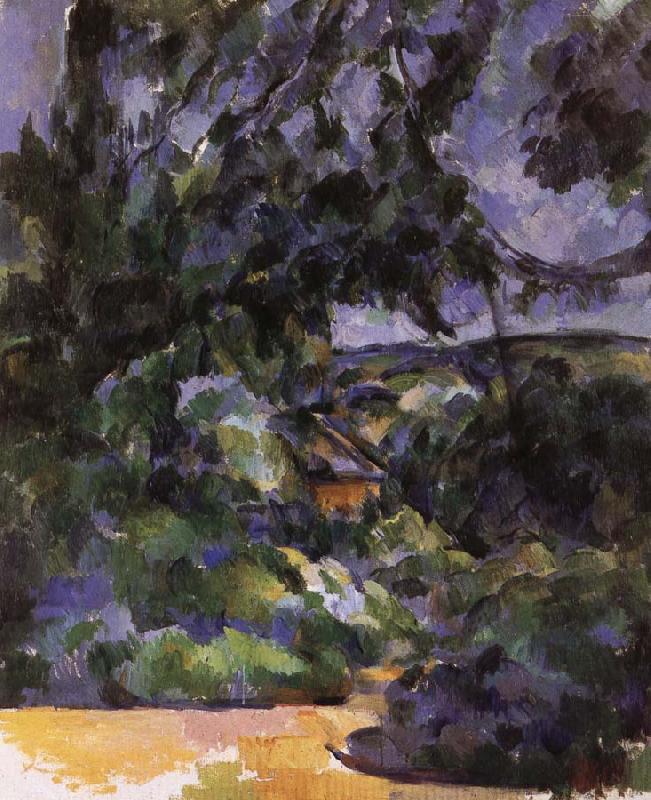 Paul Cezanne blue landscape oil painting image